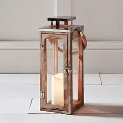 Wooden Battery Operated LED Flameless Candle Lantern for Indoor and Outdoor wedding decoration home accessory lanterns