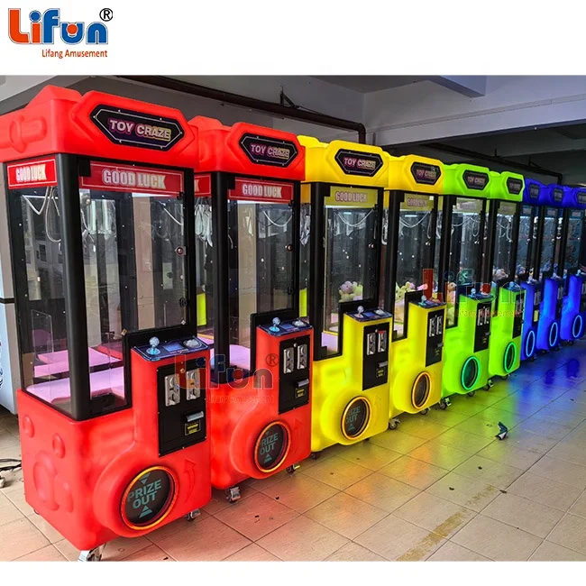 R02 LiFang Amusement Doll Catcher Arcade Vending Colorful Plush Toy Craze Claw Machine With Bill Acceptor And Card Reader Option