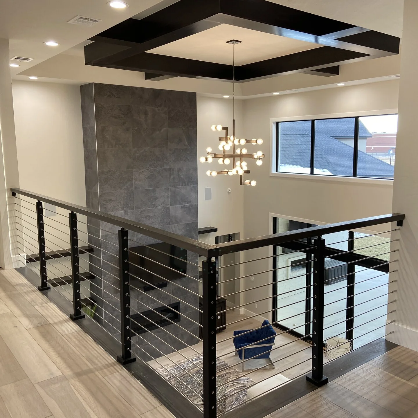 Drilled Stair Post Fit for 28-38 Degrees Stairway Adjustable Top Stair Post Black Finish Stainless Steel Deck Stair Post