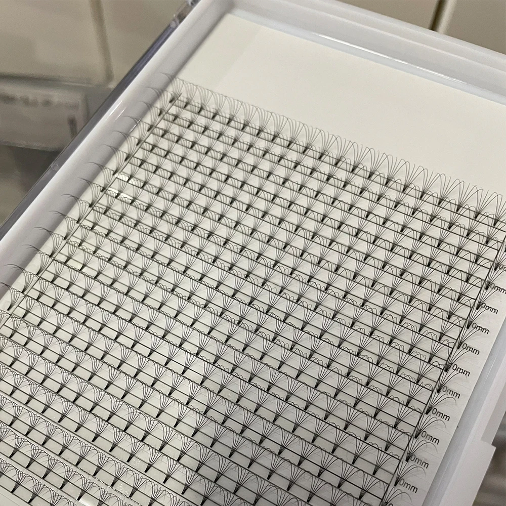 Professional Korean Pre Made Fan Eyelashes Short Stem Lashes 3d 10d Large Tray Premade Fans Mega Volume Eyelash Extensions