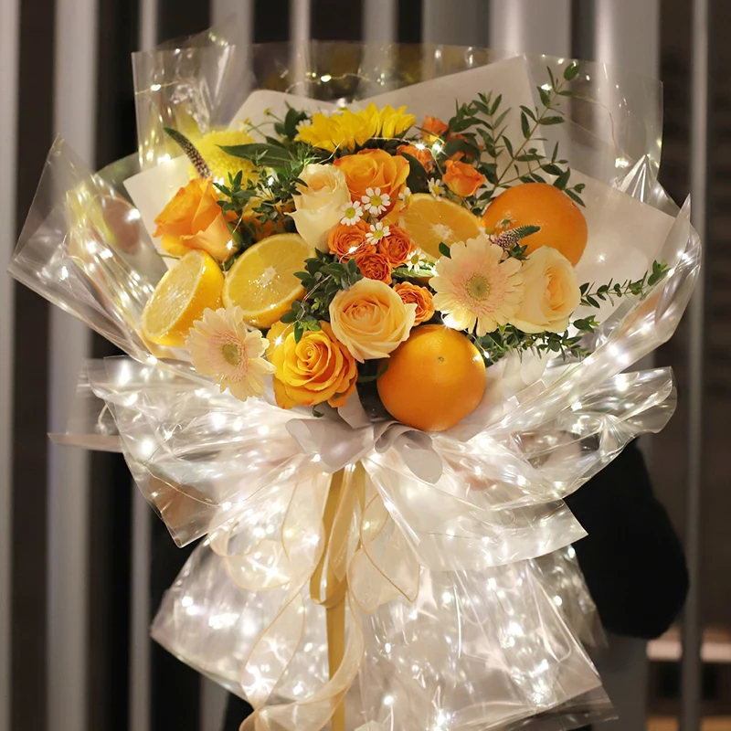 JODY Korean cellophane opp glowing luminous film with electrons flower packaging bouquet wrapping decorative paper