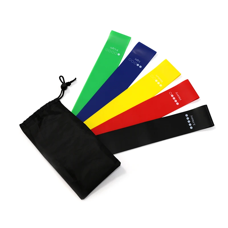 Wholesale Exercise Stretch Mini Latex Yoga Custom Workout Band Set resist band leg Loop Fitness hip Resistance Bands