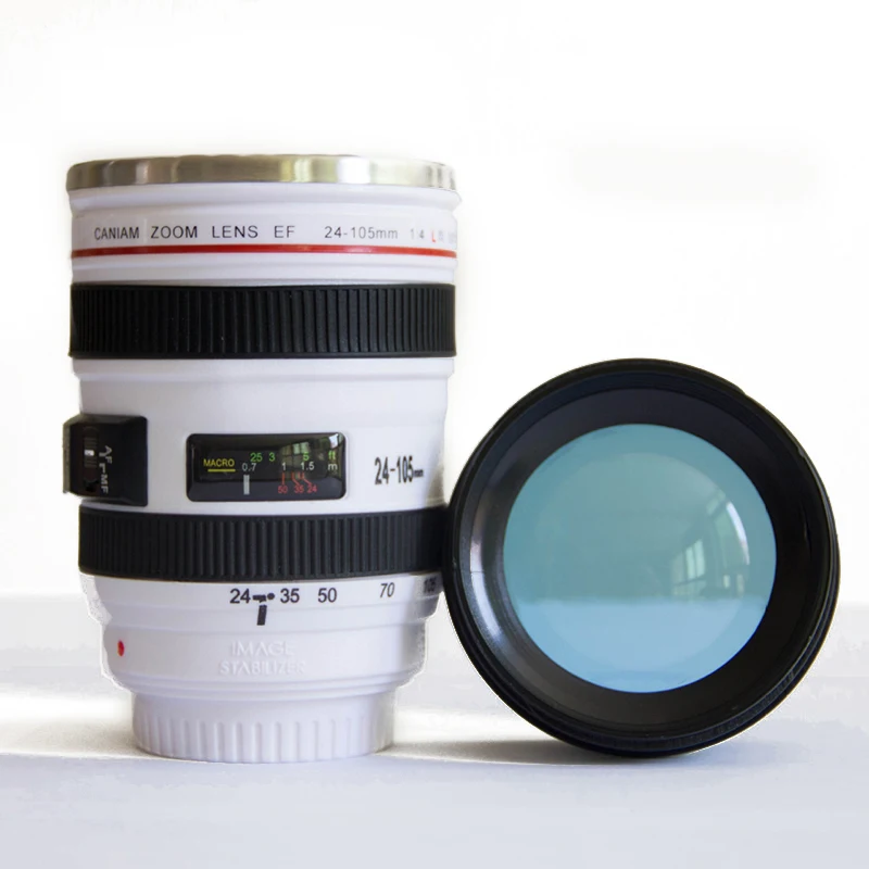 Stainless Steel Small Thermos Photographer SLR Camera Lens Coffee Cup Travel Camera Lens Mug