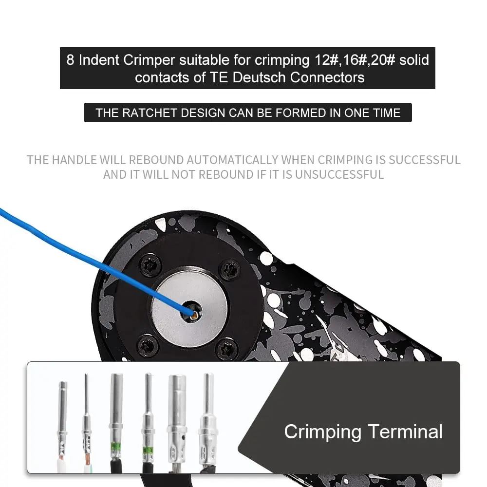 JRready NEW-DT2 Crimp Tool for Deutsch DTP DT DTM Connectors  (12-22AWG) Pin Crimper