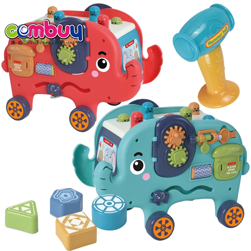 Early educational elephant pattern matching baby playing toddler musical hammer toy