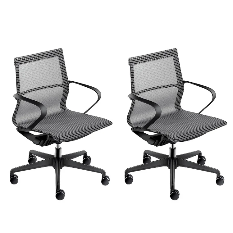 Fixed Armrest Modern Executive Mesh Chair,Fabric Visitors Conference Room Office Chair,Swivel Staff Desk Task Office Chairs