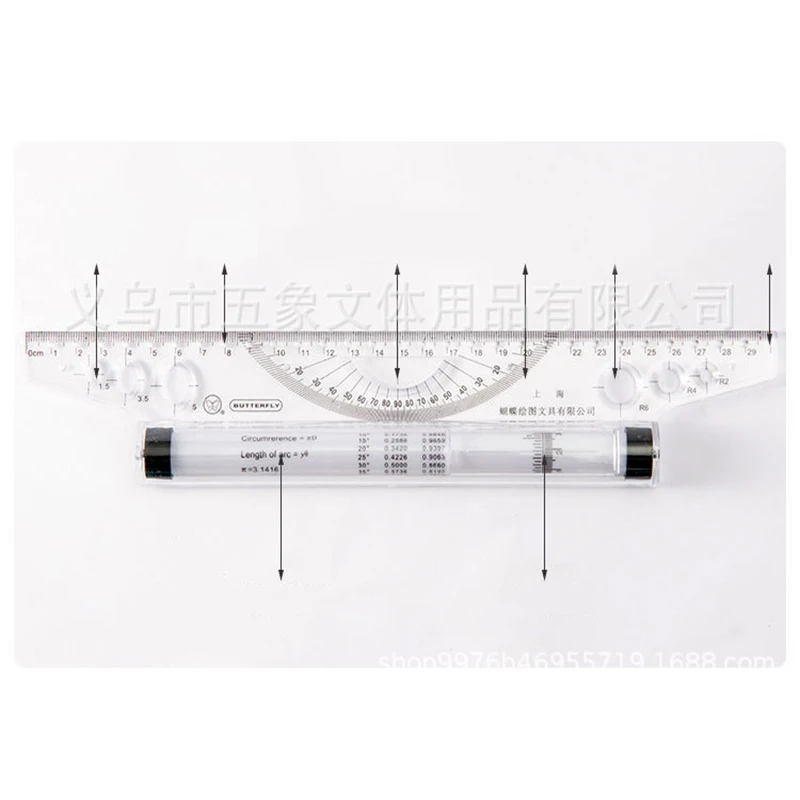 High Quality Multifunctional Student Art Clothing Drawing Angle Parallel Design Drawing Special Balance Ruler