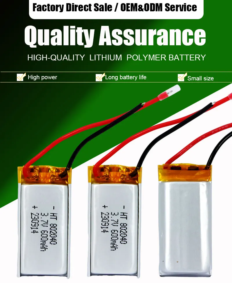 3.7V 600Mah 802040 Polymer Rechargeable Lithium Ion Battery Lipo Battery For Shaver