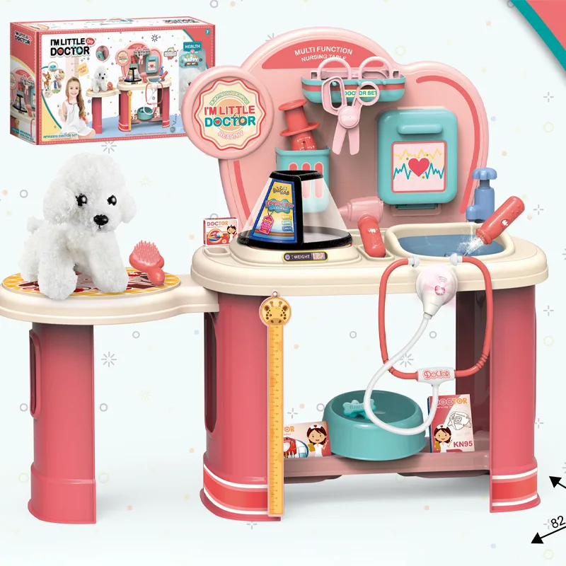 Puppy Pet Care Play Set Medical Nursing Table Toys Veterinarian Doctor Kit for Kids