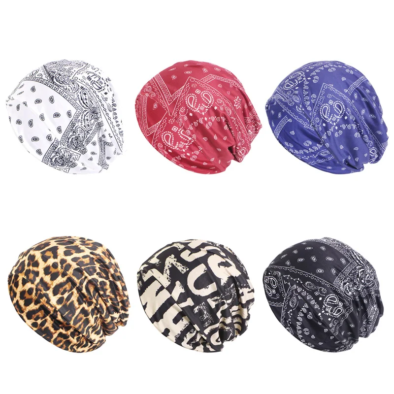 Elastic Cloth Multifunctional Cashew Flower Turban Cap Twist Cap Pile Pile Pullover Neck Sleeve Sweatband Pullover Hat