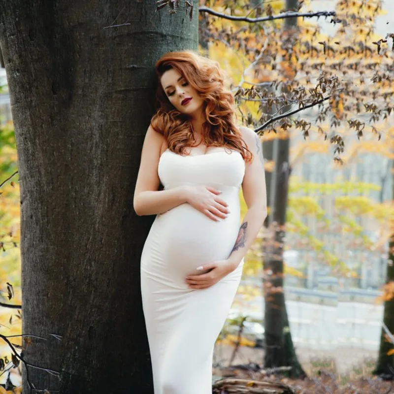  Off The Shoulder Stretchy Jersey Mermaid Dress Maternity Photography Pregnant Women