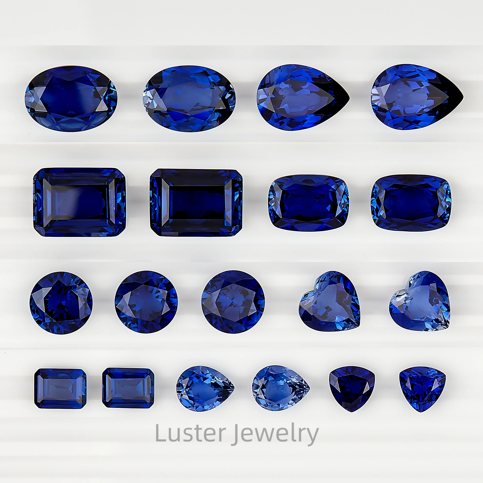 Luster Attractive Large Stock High Quality Royal Blue Lab Grown Stones Mix Shape Lab Created Sapphire Loose Stone