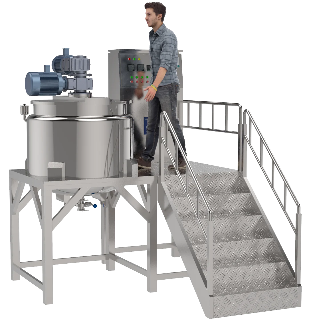 GMP Quality Industrial Stainless Steel Jacket Mixer Industrial Homogenizing Blender Commercial Mixer