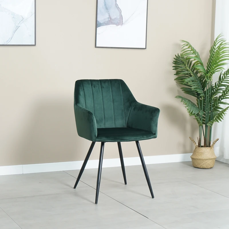 Hot Sale High Quality Home Furniture velvet fabric Dining Chair with metal legs