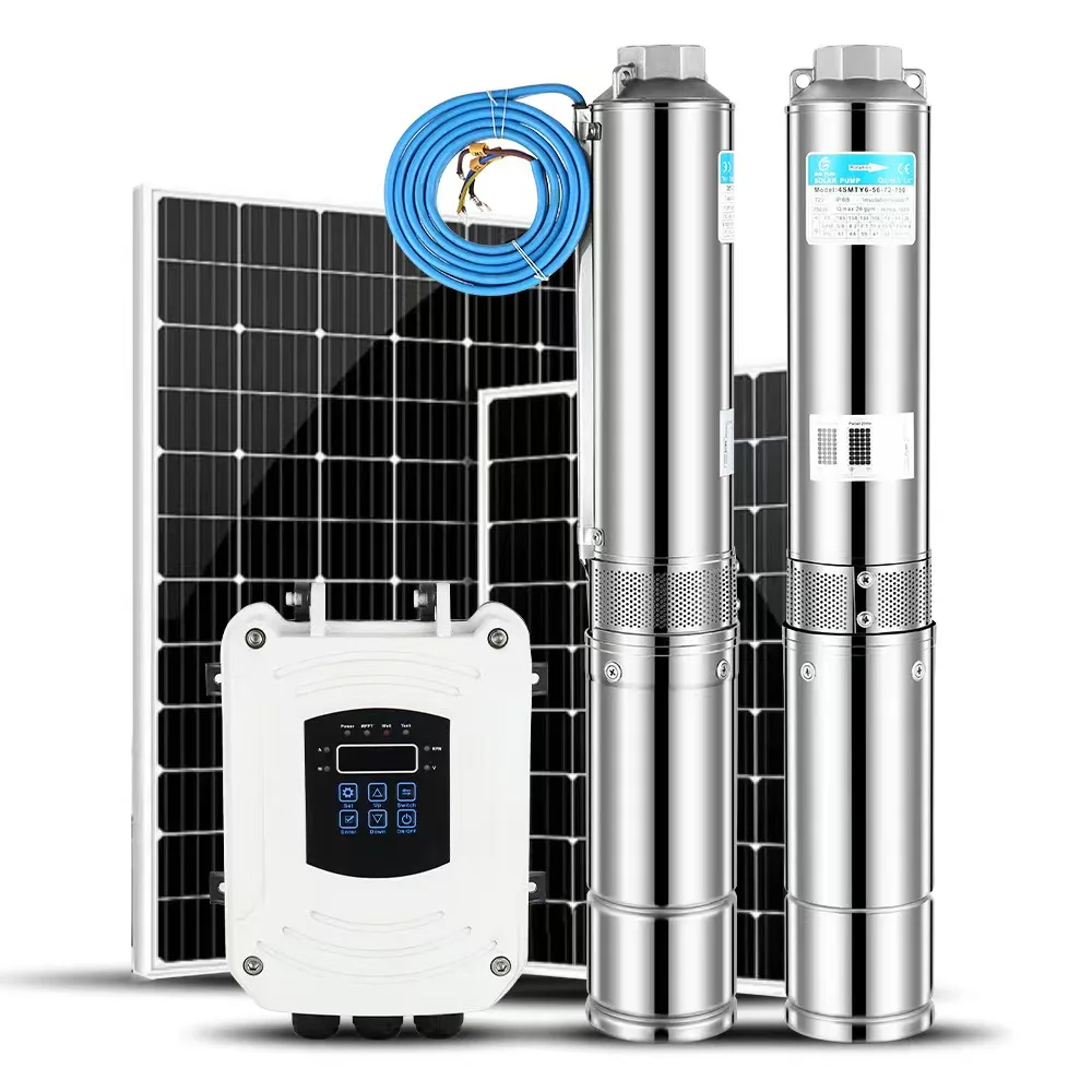 24V 48V 72V 96V Solar Borehole Pump High-Pressure 80m Helical Deep Well Irrigation Water Pump 3hp Submersible OEM Application