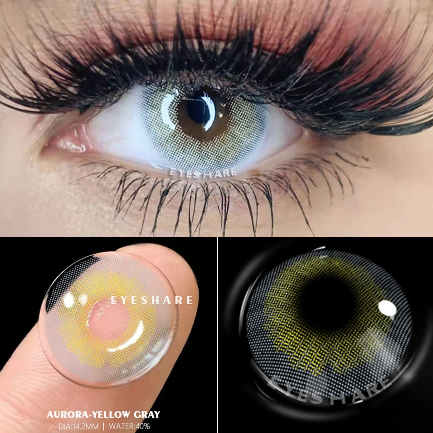 Eyeshare Colored Lens Wholesale Customize Yearly Cosmetic Soft Lenses Case Package Eyes Lenses Color Contact Lenses