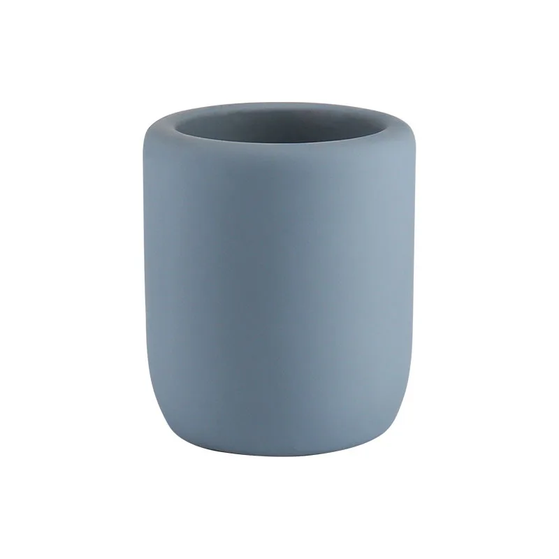 High Quality Concrete Tealight Candle Holders Unique Ceramic Matte Blue Aromatherapy Candle Cup