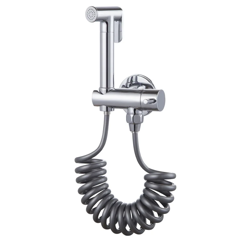 All copper chrome plated shower head straight tube angle valve with insertion frame 2.3mTPU spring plastic pipe bathroom