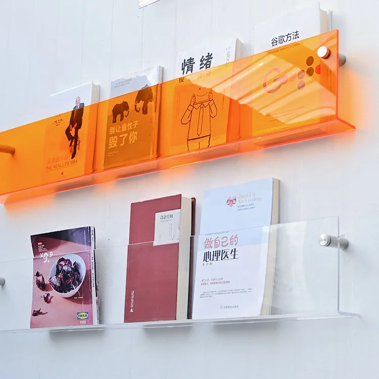 Clear Acrylic Floating Shelves Bookshelf for Kids Wall Display Shelf