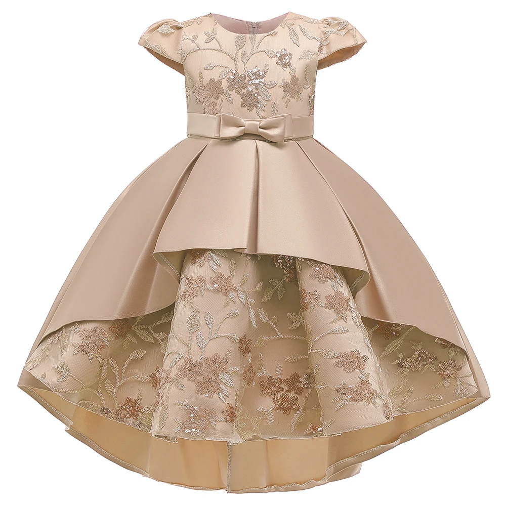High Quality Summer Frock Kids Party Wear Flower Girl Western Formal Trailing Birthday
