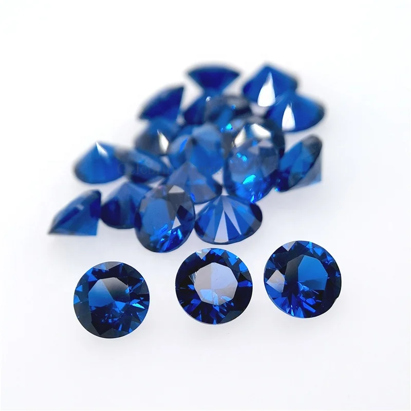 Good Polished Gemstone Round Brilliant Cut Loose Synthetic blue spinel gems