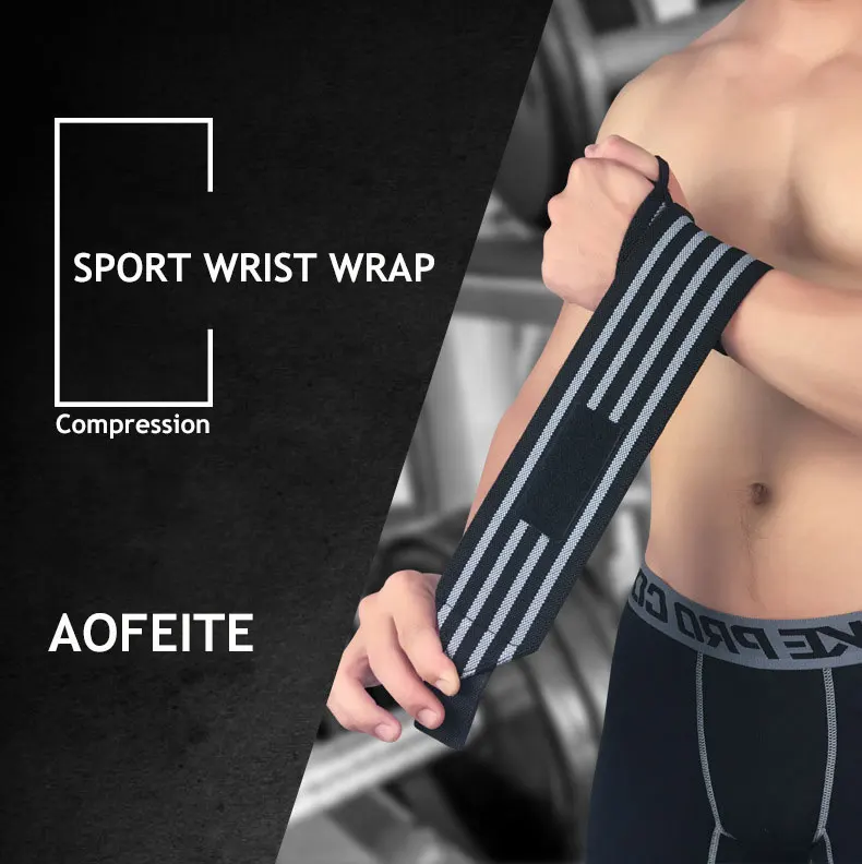 Custom Sports Elastic Stretchy Weight Lifting Wrist Support Wrap Band Weightlifting Gym Strap/ Wrist wraps