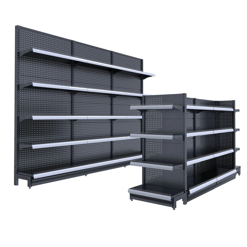 Hot Selling Single Side Metal Pegboard Gondola Shelving Heavy/Light Duty Design Pharmacy Retail Supermarket Storage Acrylic