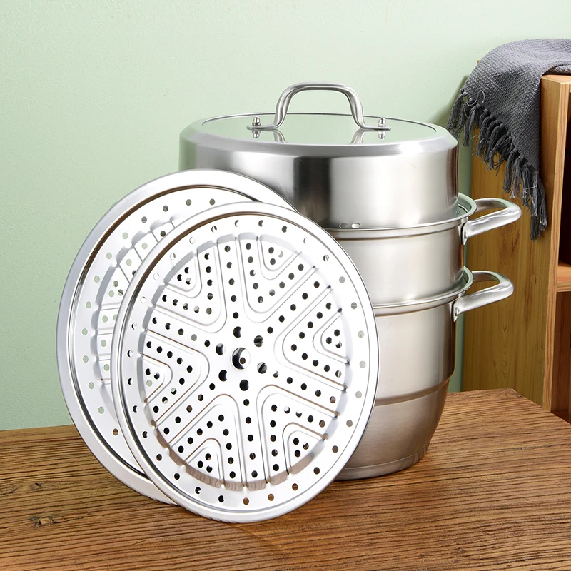 Large commercial food cooker steamer pot couscous multilayer steamer cooker with lid Stainless Steel steamer and cooking pots