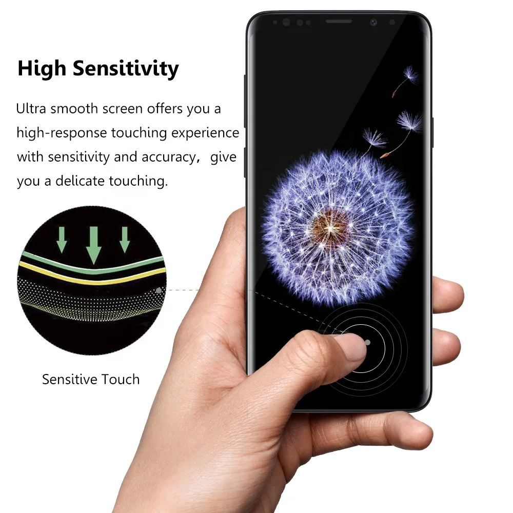 Закаленное стекло 9H с полным покрытием для Samsung Note 8/S9 производитель