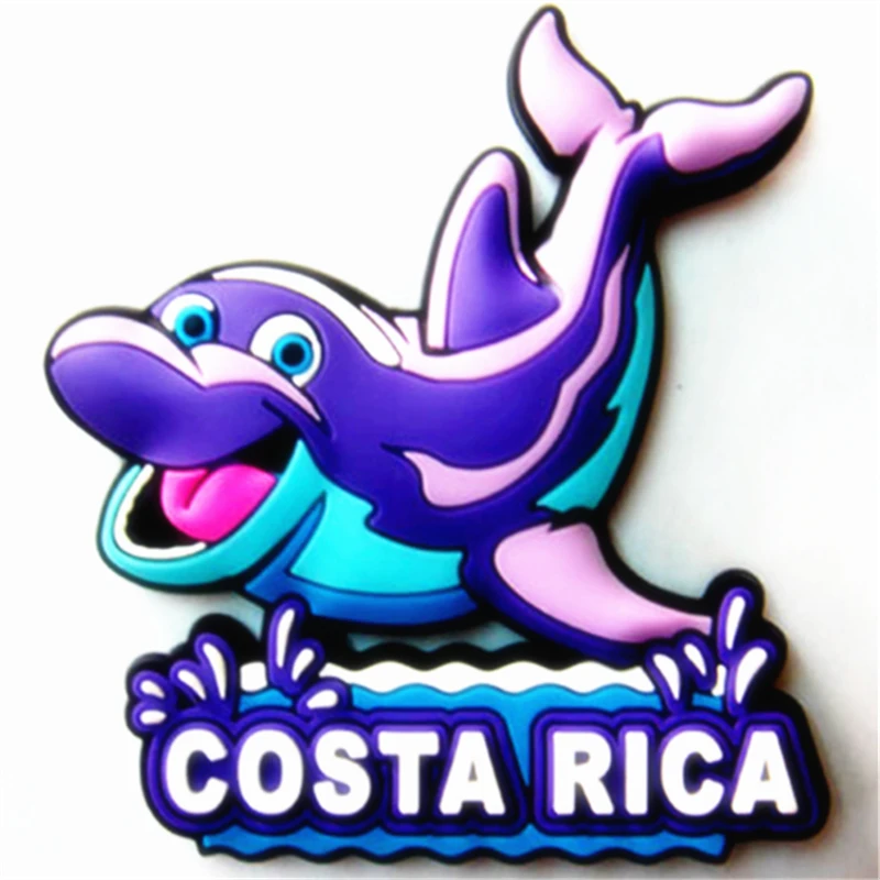 
 Резиновый ПВХ магнит на холодильник с улыбающимся дельфином для сувенирного подарка в Коста-Рике  