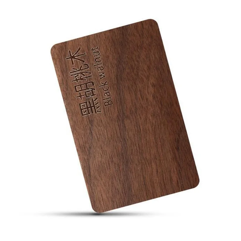 Customized Logo Engraved Wood Smart Rfid Hotel Room Key NFC Digital Business Card