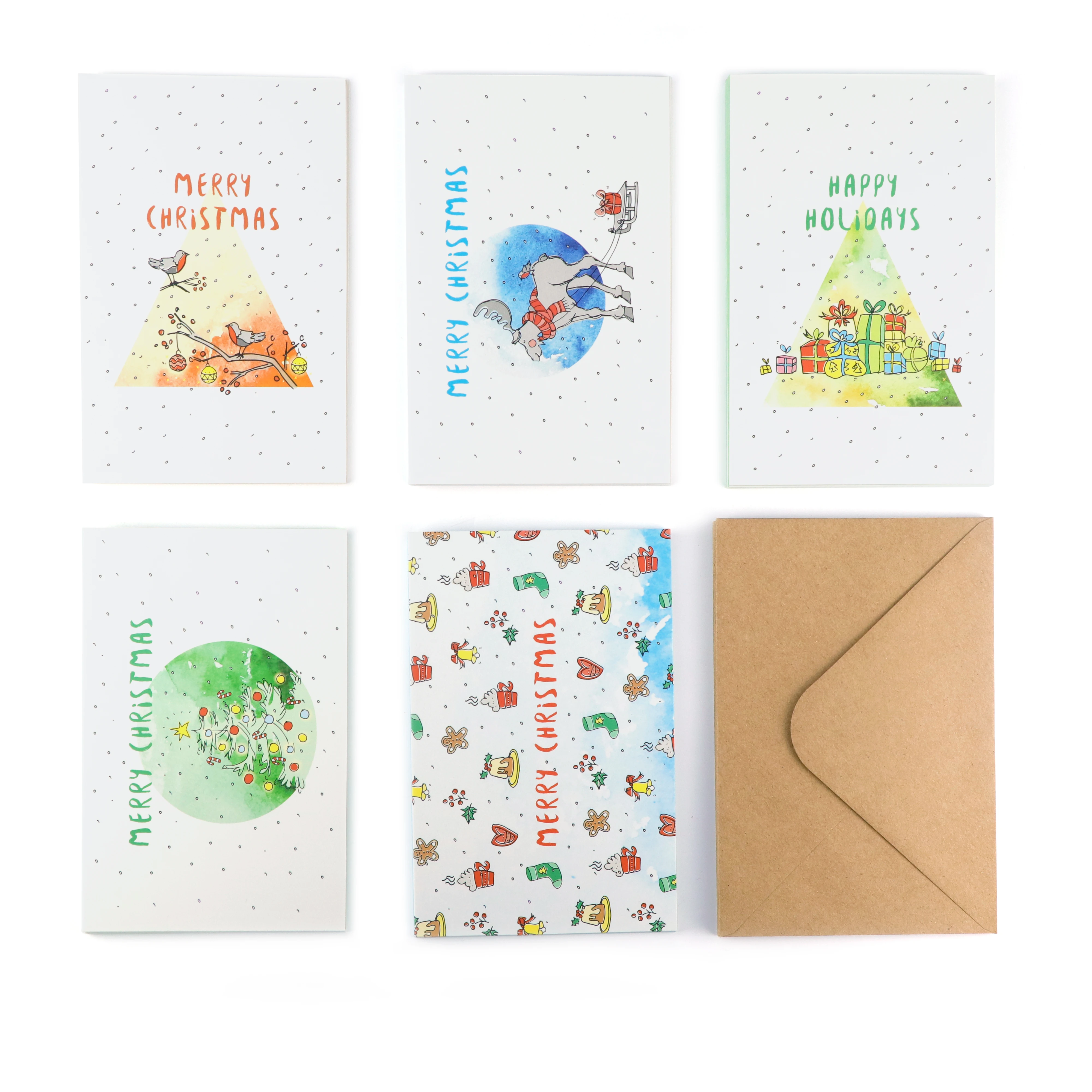 Custom Thank You Cards Birthday Cards Christmas Greeting Cards with Envelope Christmas Invitation