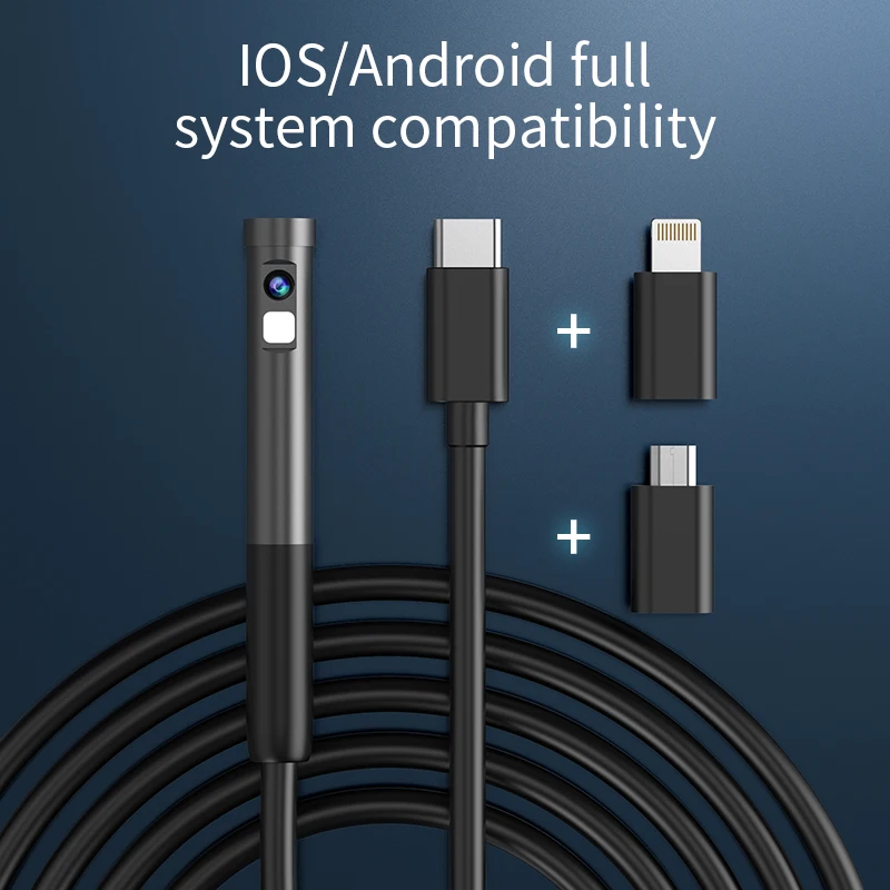 USB Endoscope for Android Ios 8mm 2 Megapixels IP67 Picture video Borescope Camera for Car Sewer pipeline inspection