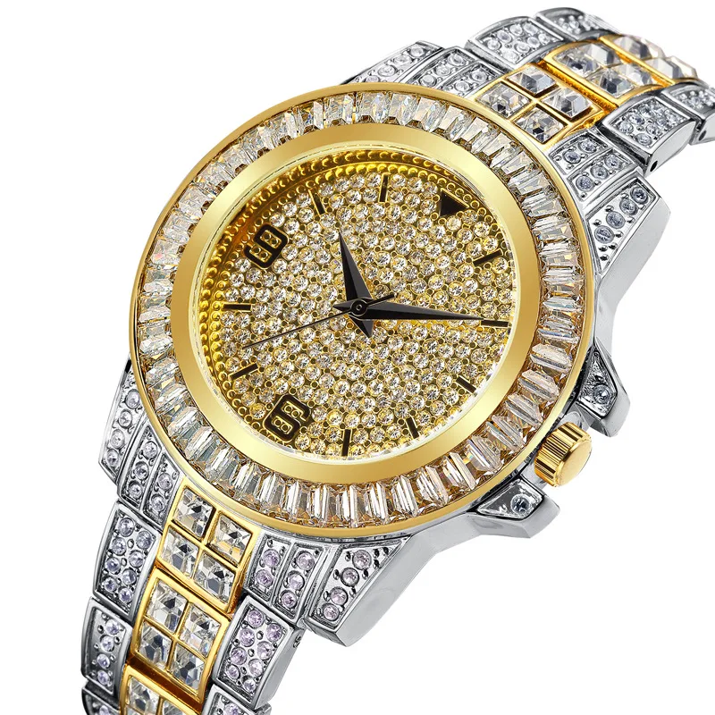 Lateefashion OEM Fashion high-end diamond watch Couples rhinestone watch waterproof quartz watch