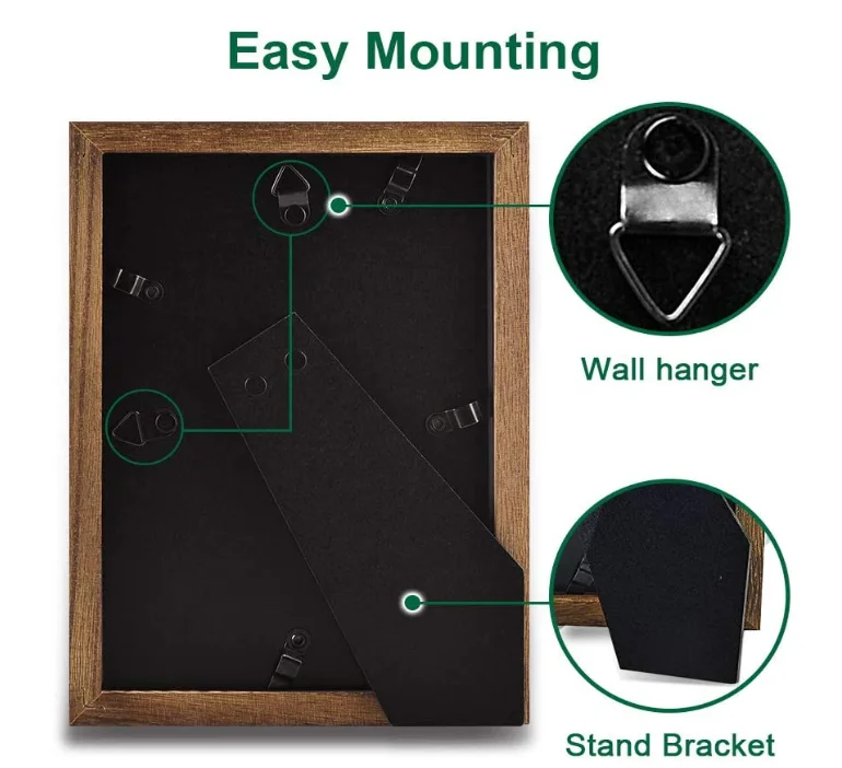Hot Sale Wooden Picture Frames 5x7 Solid Wood Photo Frames Display Pictures for Table Top Display and Wall Mount