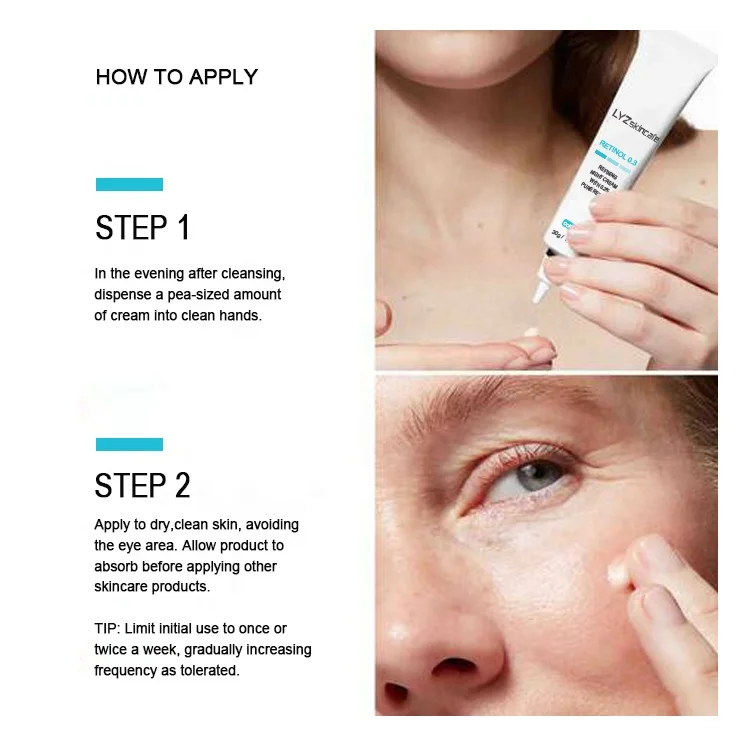 private label skincare hot selling skin care products 0.3% retinol  anti-aging and anti wrinkle cream