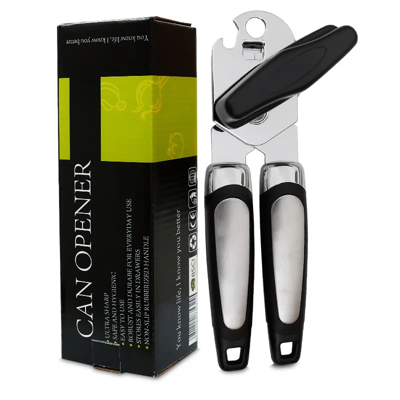 Hot Sale Different handle High quality manual three in one stainless steel can opener bottle opener for kitchen gadgets