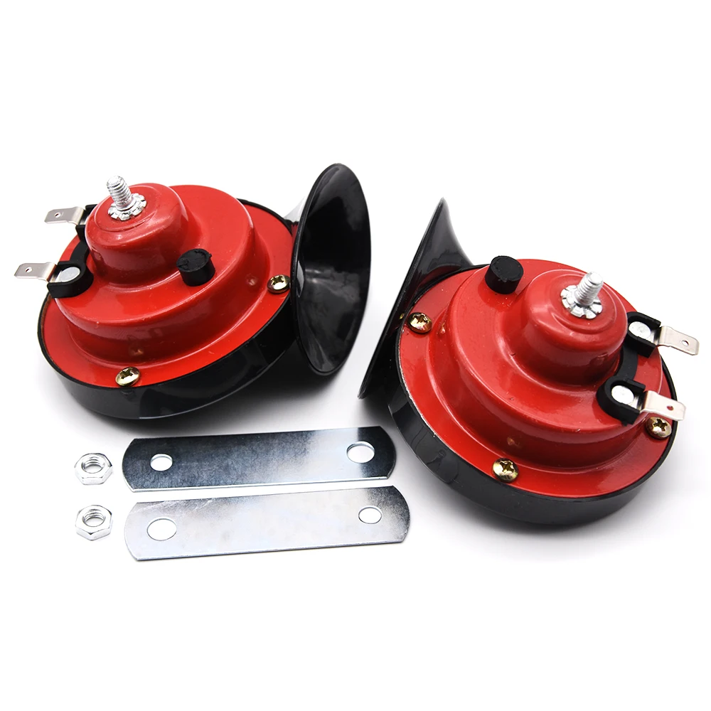 
Car Air Horn 12V Super Loud Sound Car Horn 110DB Red Air Speaker for Motorcycle Car Boat Truck Red Horn OEM 1 Pair Ce 1year 