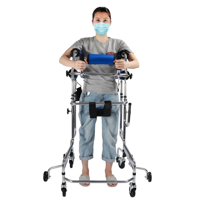 Adult lower limb training rehabilitation standing frame walking aid with seat