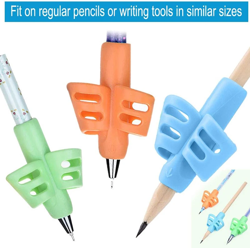 Xinyiart Pen Grips for Kids Handwriting for Preschool,Silicone Pencil Holder Pen Writing Aid Grip School Supplies for Kids