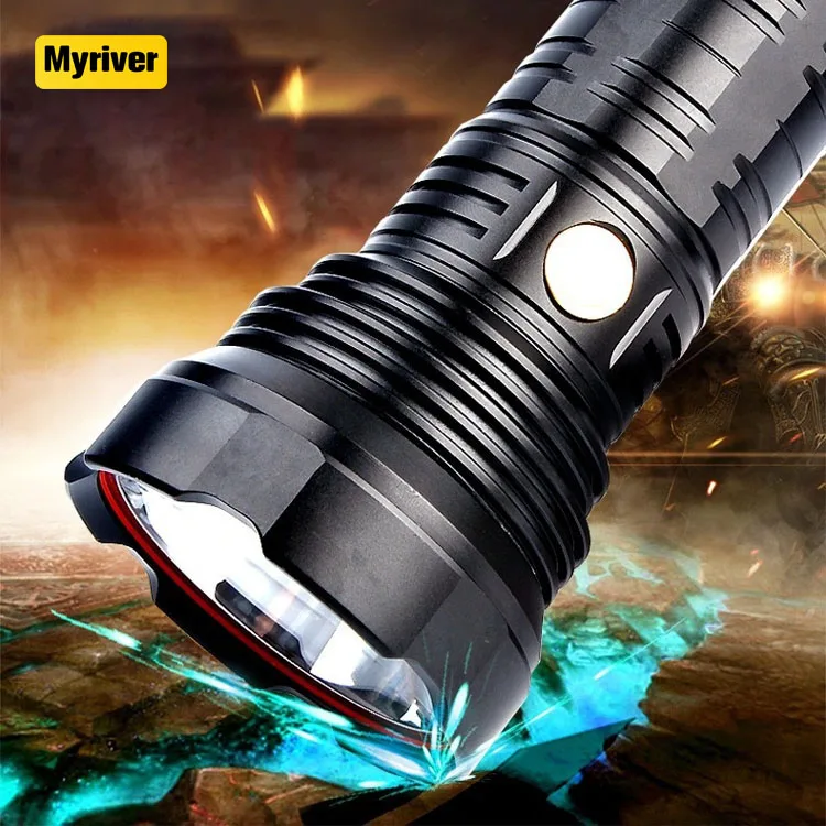 Myriver High Powerful 2000M 2Km Long Range Beam Rechargeable Flashlight, 40W Led 4000 Lumen Spotlight Glowing Torch Light