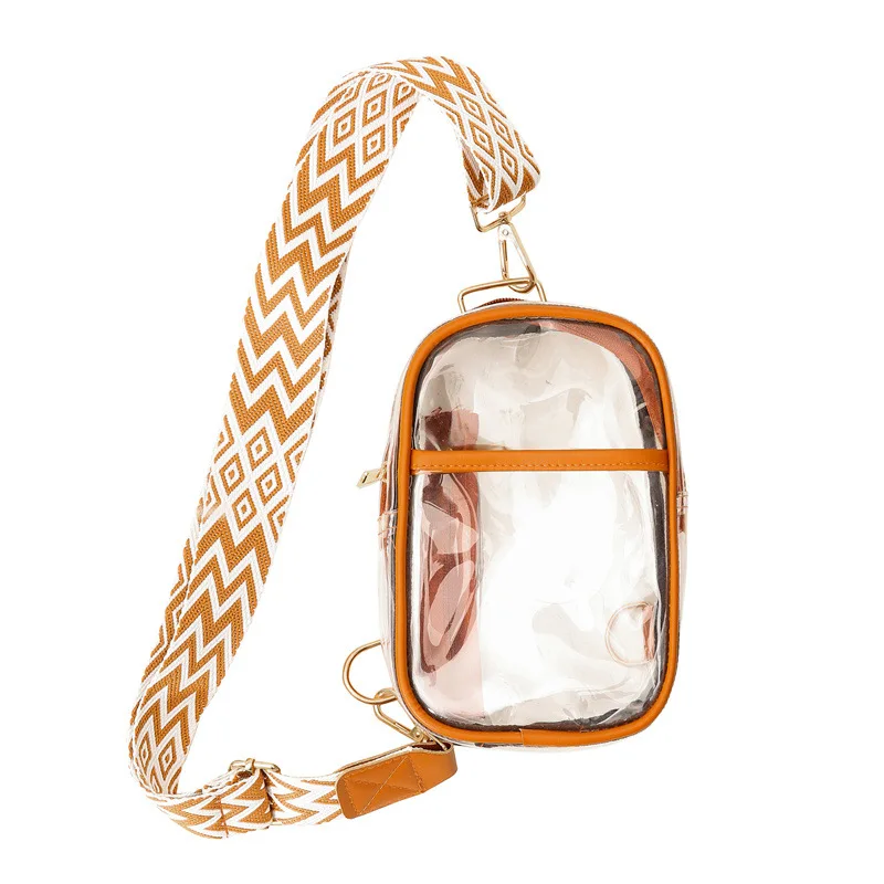 Wholesales Men Women Transparent PVC Bag Crossbody Zipper Bag Waterproof Mobile Phone PVC Clear Bag