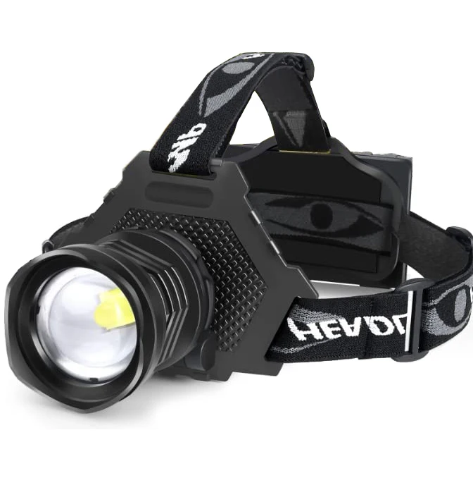 LED Headlamp USB Rechargeable Head Lamp XHP70 Super Bright 90000 High Lumen with 5 Modes Batteries Included Zoomable Waterproof