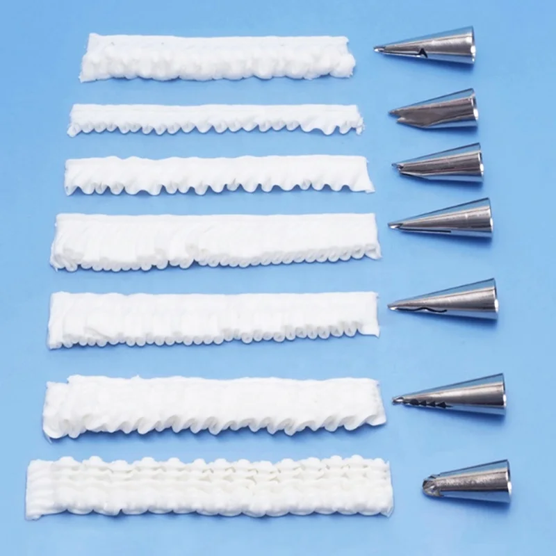 YABEICHU Popular 18pcs/set Stainless Steel Skirt Dress Cake Nozzle Cupcake Icing Piping Tips Cake Decorating Tools