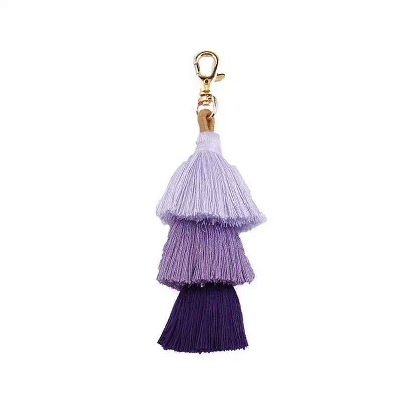 
Professional Manufacturer Boho Chic Bohemia Layered Pom Tassel Key Chain Keyring 