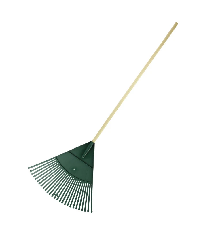 hot selling new 27 teeth hand plastic garden farm leaf rake durable and lightweight high quality hand garden tools wholesale