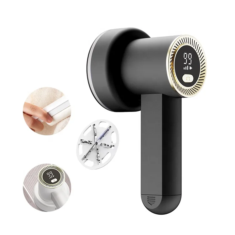 Portable Fabric Shaver Black Electric Lint Remover Clothes 2 In 1 Machine