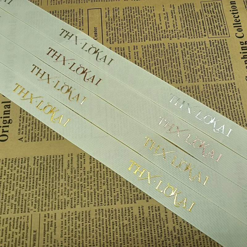 High Quality New Designer White Gift Ribbons Grosgrain Ribbon Printed Logo For Hair Bundles Bouquet Gift Wrap Bow