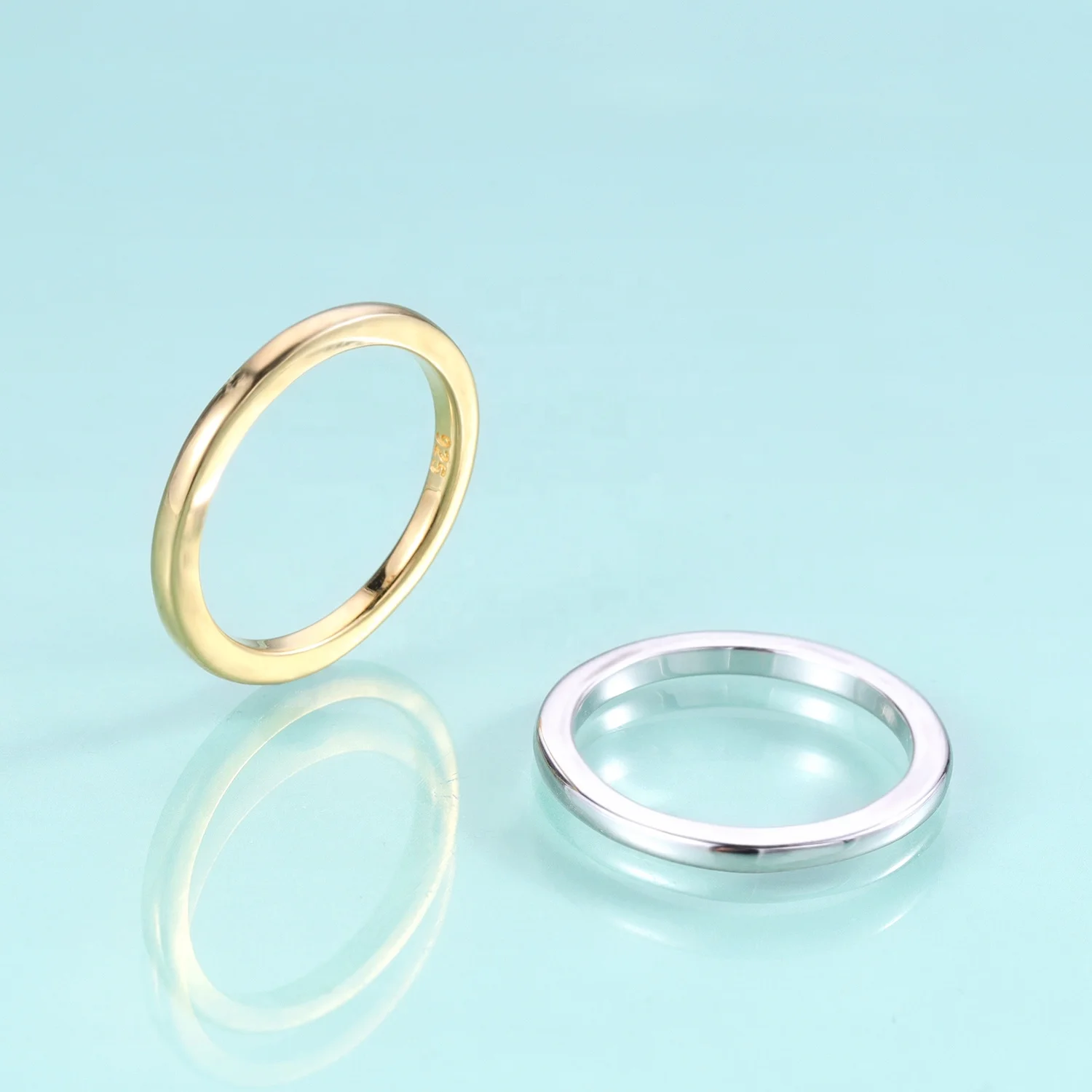 Abiding High Quality Minimalist Stackable Sterling Silver Ring Plain Ring S925 Eternity Band for Couple Friends Girls