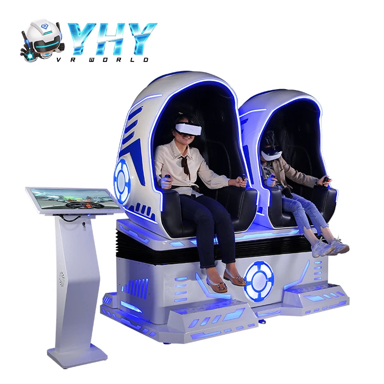 YHY Factory Kids Play Attraction Rides Virtual Reality Cinema Double 2 Seats Egg Chair Driving 9d egg vr cinema